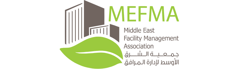 MEFMA logo with 2 buildings and a green leaf, the name is written in Arabic and English